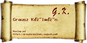 Grausz Kálmán névjegykártya